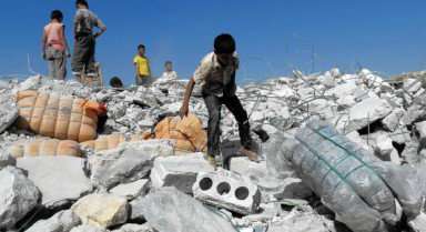 Rubble Syria bombing US