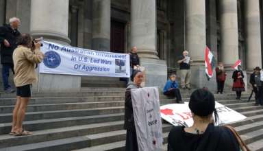 US attack on Syria protest Adl 14-4-18