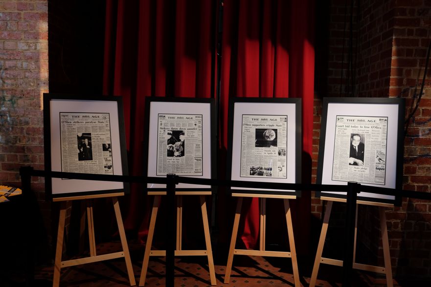 Clarrie O'Shea 50th Anniversay photo Display