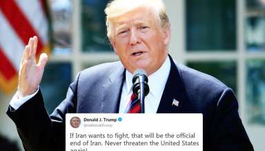 Trump threatens end of Iran