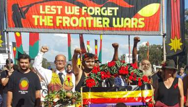 Frontier Wars Anzac Day Protest Canberra